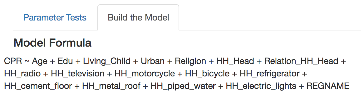 Model formula