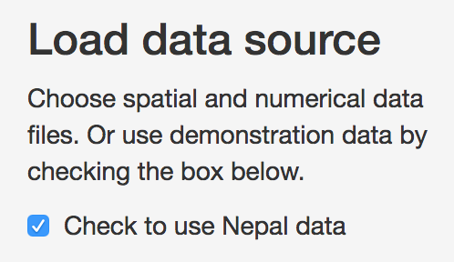 Checkbox for loading data from Nepal